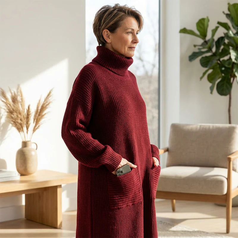 MARIA- Jersey de cuello alto con bolsillos