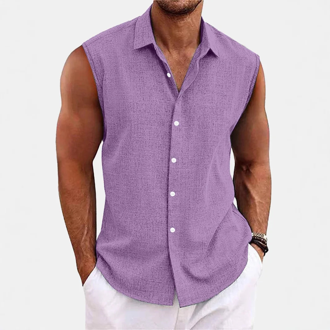 ADRIÁN- Camisa de tirantes con botones